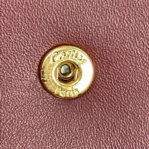 Cartier Burgundy Leather Mini Compact Wallet Pouch Must Line Square Coin Purse - Picture 12 of 17